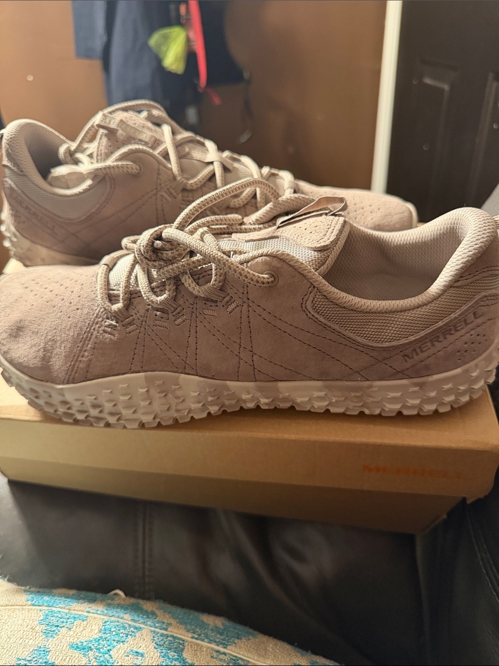Merrell Taupe Suede Lace-Up Sneakers